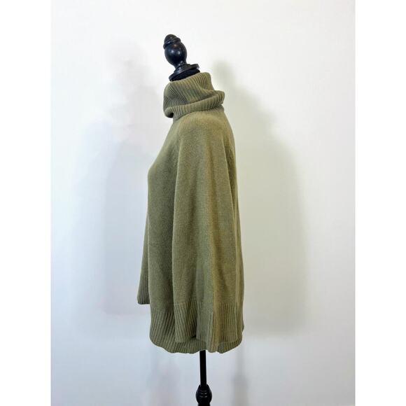 Theory Turtleneck Juliet Sweater in Olive Green Small Pullover Wool Cashmere - Picture 4 of 5